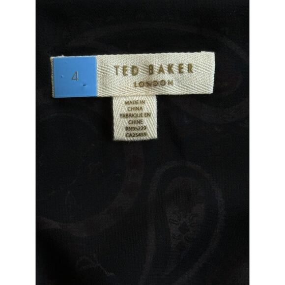 Ted Baker Colour by Numbers Limeri V-Neck Printed Midi Dress Size 4 - Picture 6 of 11